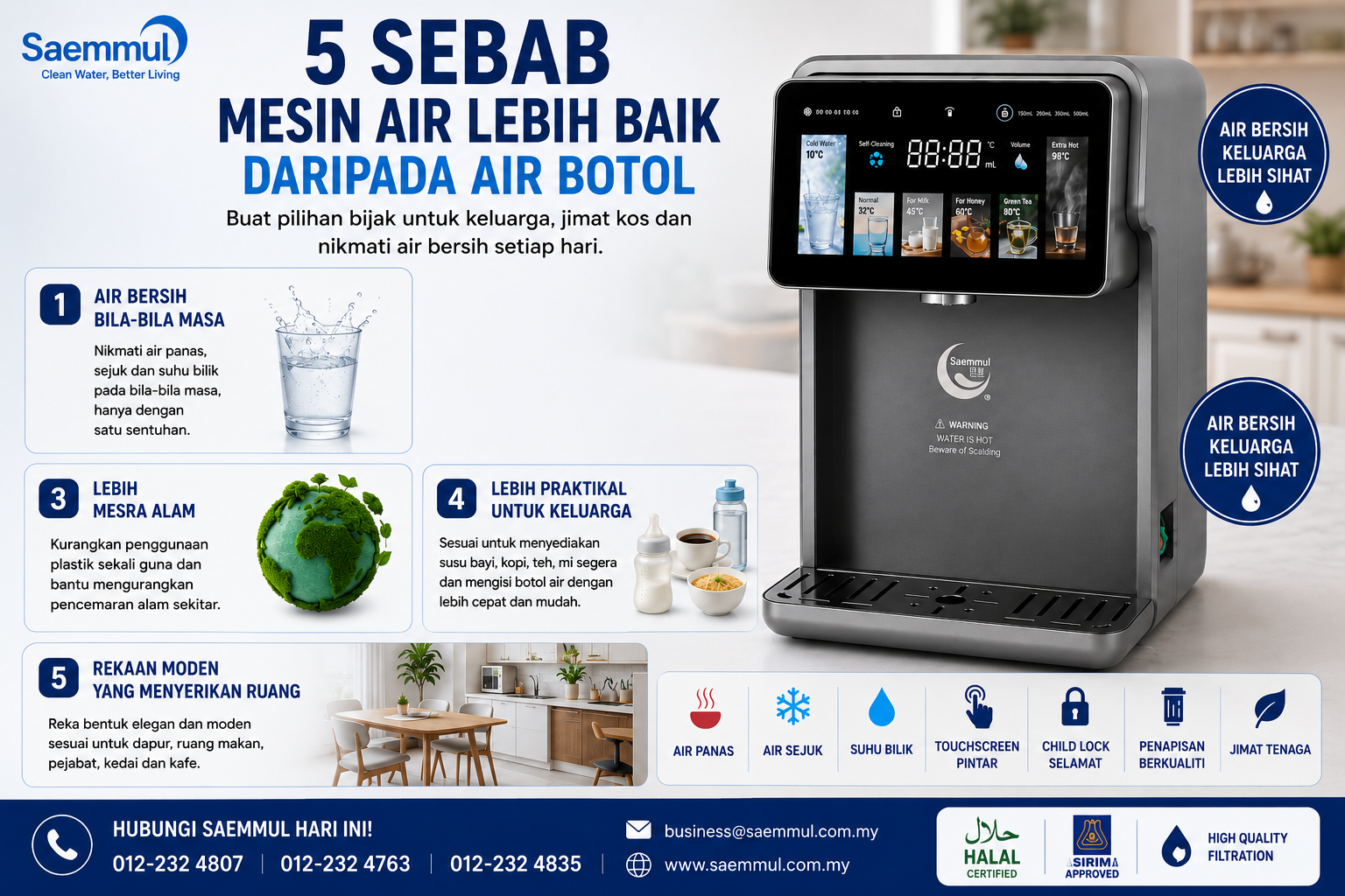 5 Sebab Mesin Air Lebih Baik Daripada Air Botol