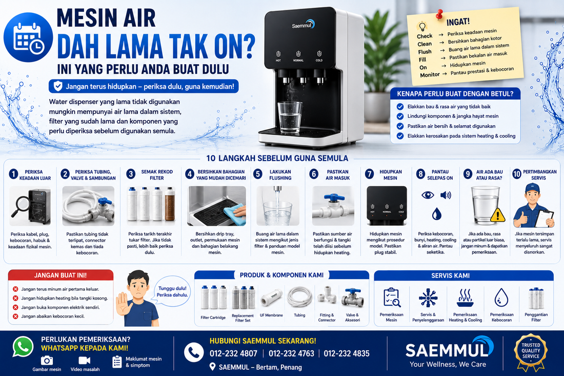 Mesin Air Dah Lama Tak ON? Jangan Terus Hidupkan
