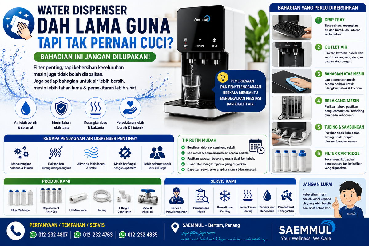 Water Dispenser Dah Lama Guna Tapi Tak Pernah Cuci?
