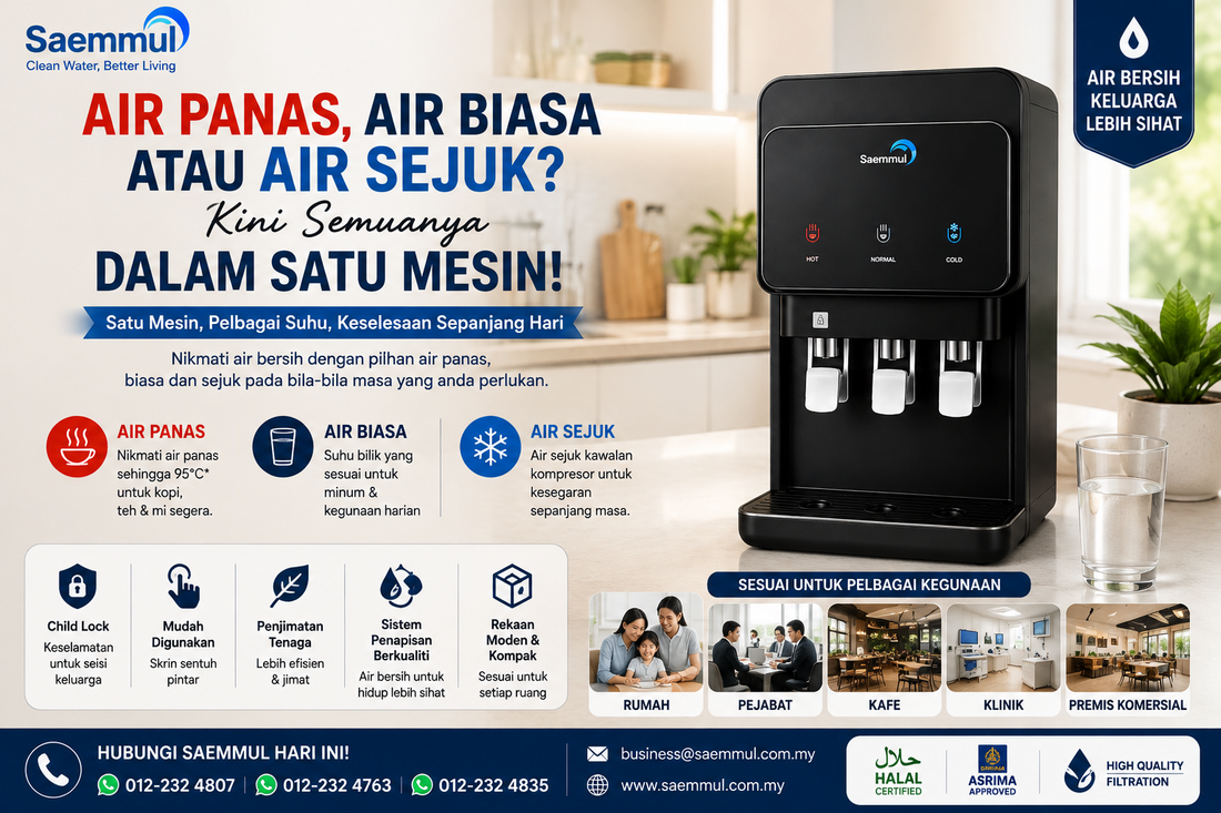 Air Panas, Air Biasa atau Air Sejuk? Kini Semuanya Dalam Satu Mesin