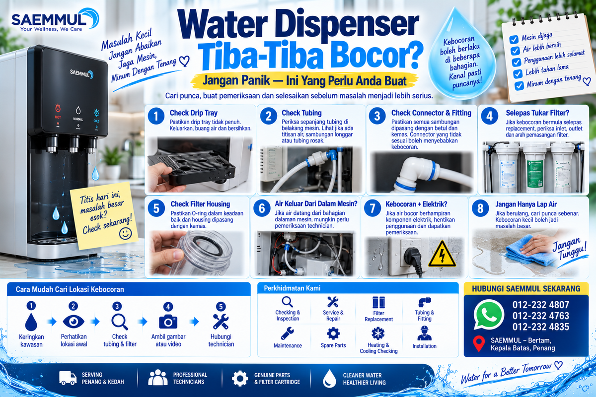 Water Dispenser Tiba-Tiba Bocor? Jangan Panik