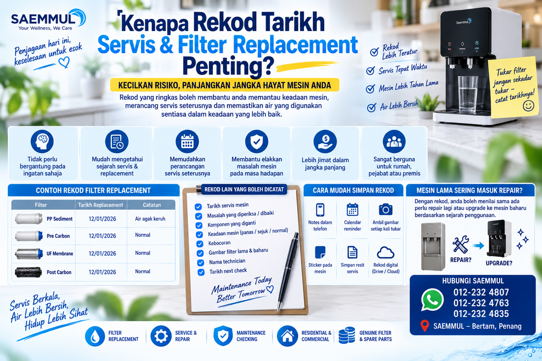 Kenapa Rekod Tarikh Servis  Filter Replacement Penting?