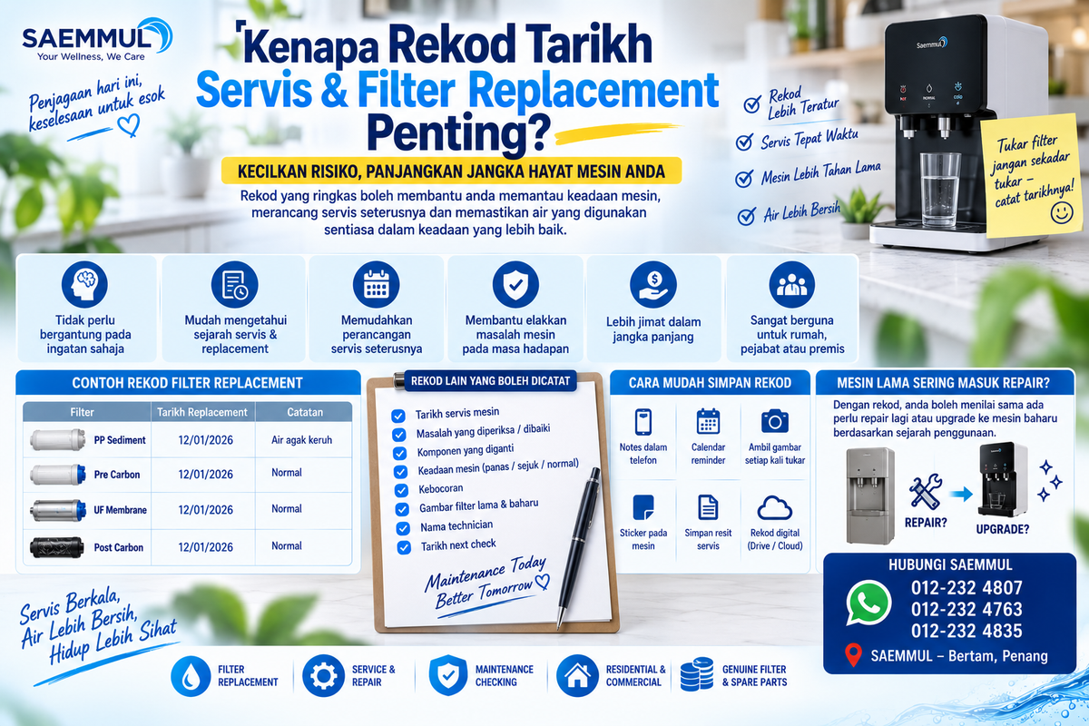 Kenapa Rekod Tarikh Servis  Filter Replacement Penting?