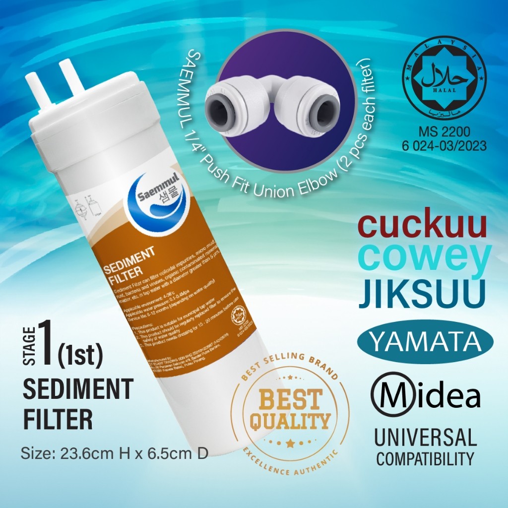 SAEMMUL 8”U TYPE ALKALINE WATER FILTER SET COMPATIBLE FOR MAGIC TONG YANG, YAMADA-INDAH, YAMADA, SM-1-HN