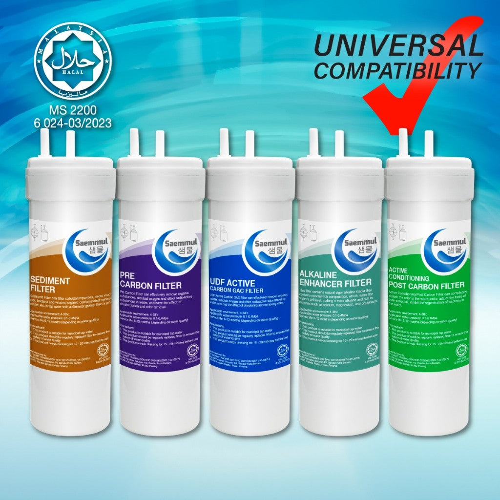 SAEMMUL 8”U TYPE ALKALINE MINERAL WATER FILTER SET