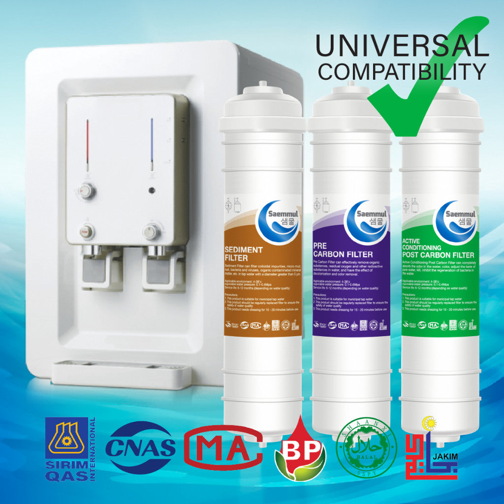 SAEMMUL 10”I MINERAL WATER FILTER SET 3 STAGE HALAL COMPATIBLE FOR COWAY VILLAEM