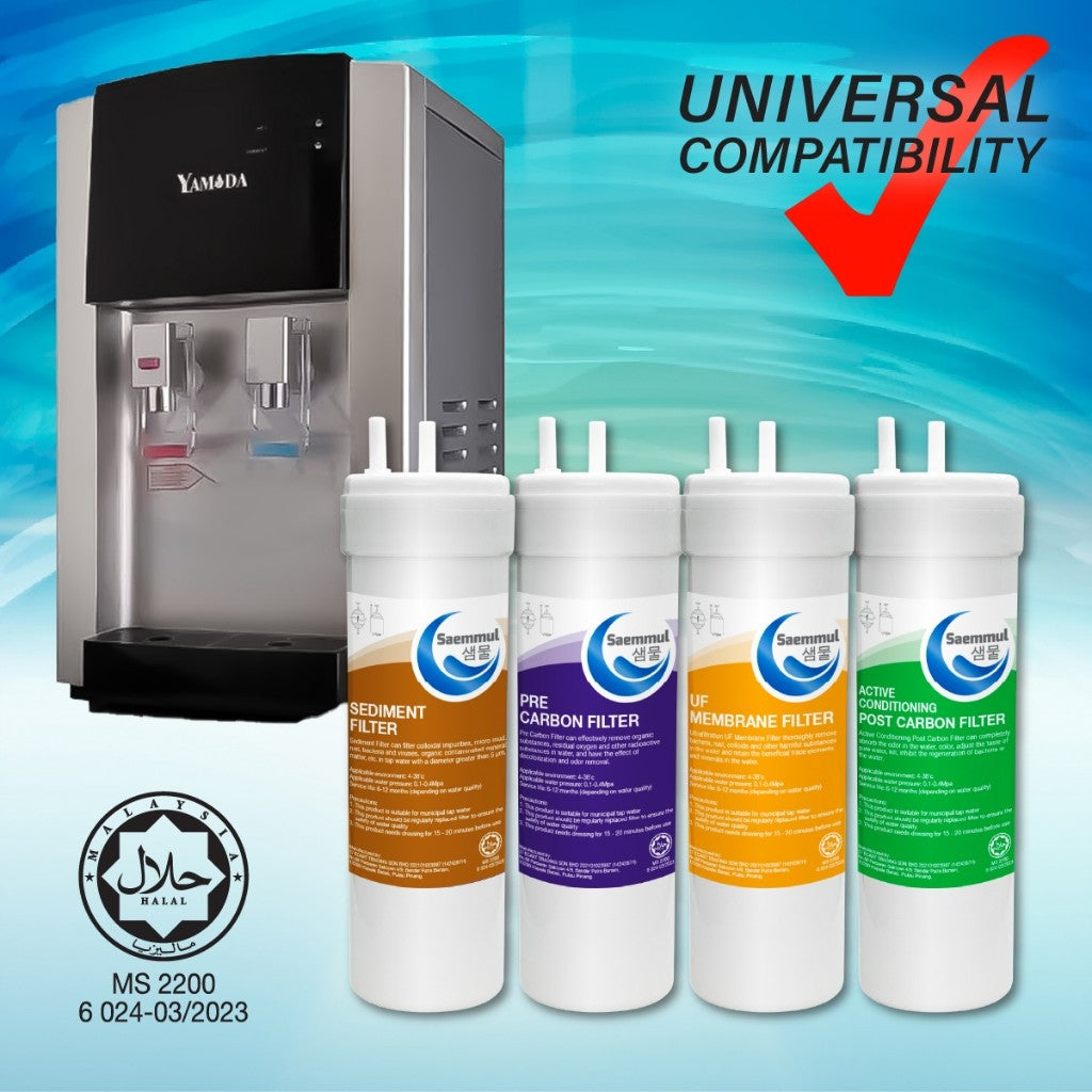 SAEMMUL 8”U UF WATER FILTER SET 4 STAGE HALAL COMPATIBLE FOR YAMADA INDAH, YAMADA