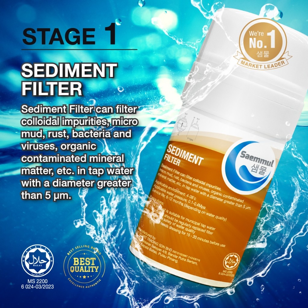 SAEMMUL 4”U ALKALINE WATER FILTER SET 3 STAGE HALAL COMPATIBLE FOR SK MAGIC RICH +