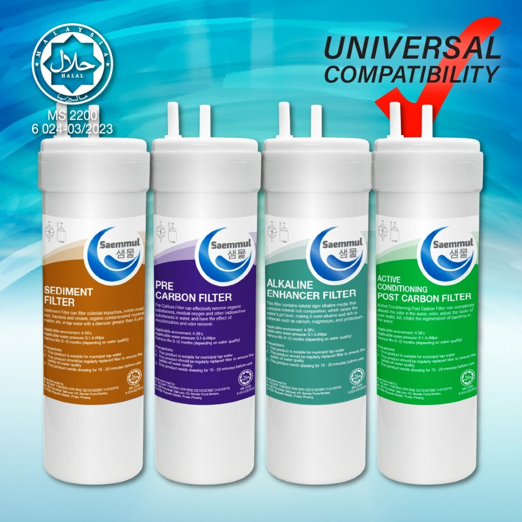 (4PCS) SAEMMUL 8” JAKIM HALAL ALKALINE WATER FILTER FOR GX313TB ,GX313TS, GX313TC,GX313TD