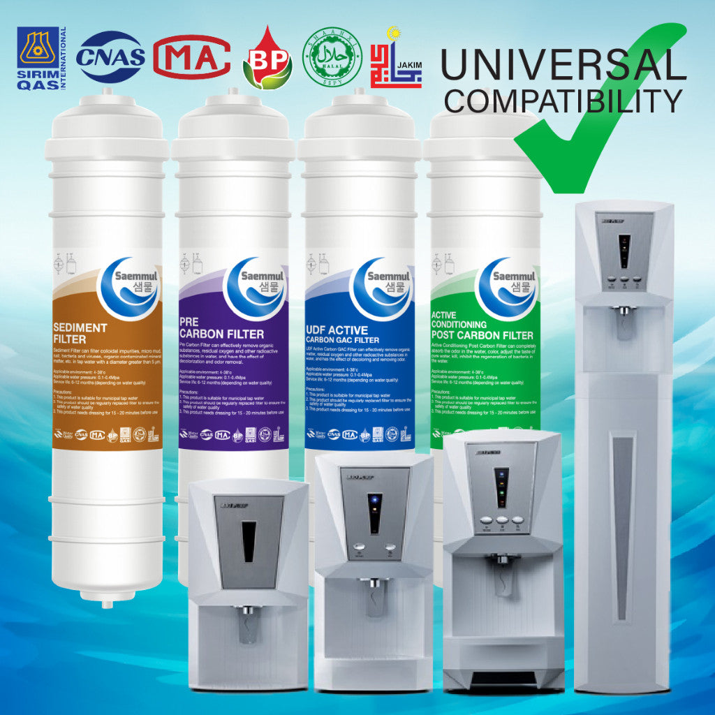SAEMMUL 10”I MINERAL WATER FILTER SET 4 STAGE HALAL COMPATIBLE FOR ELKEN K100, K200,K300,K400