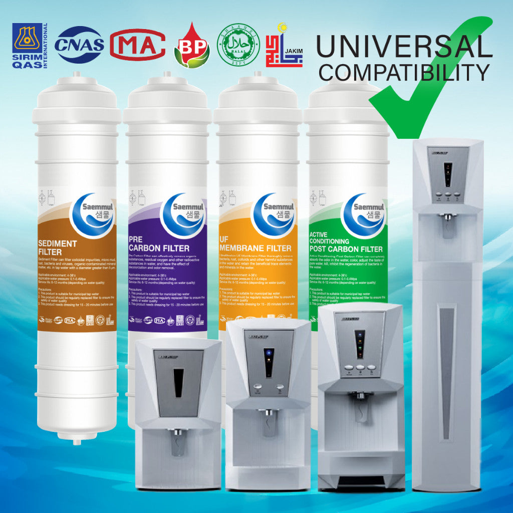 SAEMMUL 10”I UF ULTAFILTRATION WATER FILTER SET 4 STAGE HALAL COMPATIBLE FOR ELKEN K100, K200,K300,K400