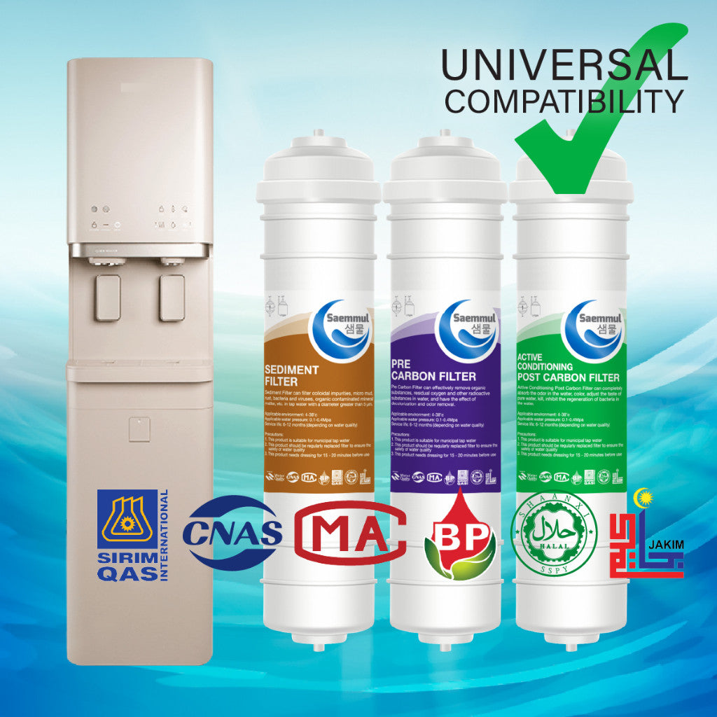 SAEMMUL 10”I MINERAL WATER FILTER SET 3 STAGE HALAL COMPATIBLE FOR COWAY LUCY PLUS