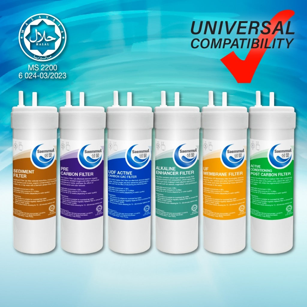 SAEMMUL 8”U TYPE 6 STAGE WATER FILTER SET HALAL WATER FILTER CARTRIDGE