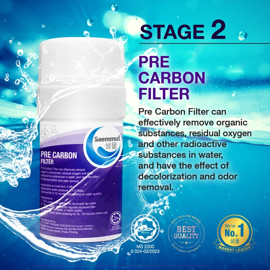 SAEMMUL 4”U MINERAL WATER FILTER SET 3 STAGE HALAL COMPATIBLE FOR SK MAGIC RICH +