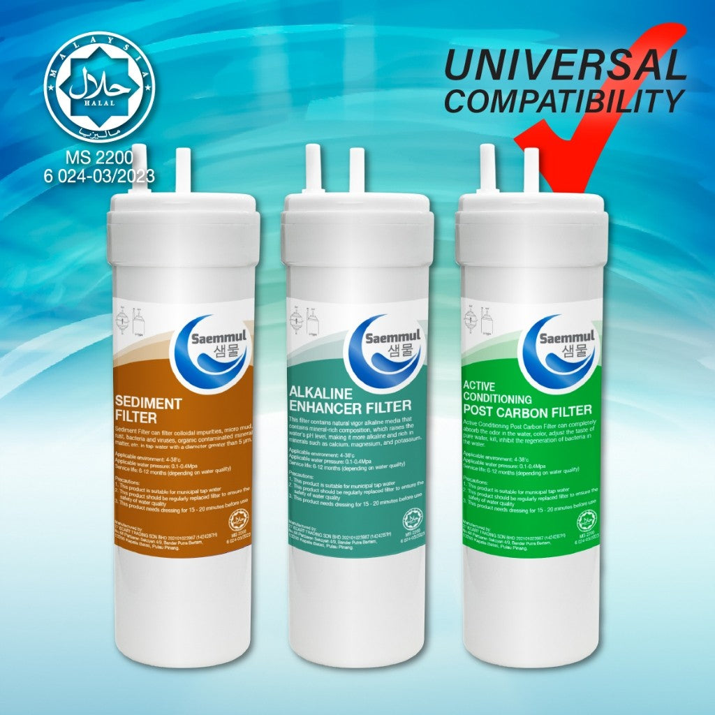 SAEMMUL 8”U TYPE ALKALINE WATER FILTER SET COMPATIBLE FOR MAGIC TONG YANG, YAMADA-INDAH, YAMADA, SM-1-HN