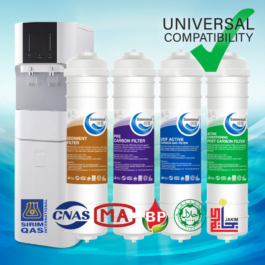 SAEMMUL 10”I MINERAL WATER FILTER SET 4 STAGE HALAL COMPATIBLE FOR COWAY CORE