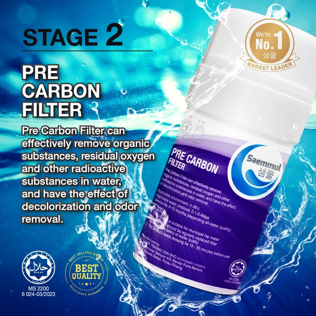 SAEMMUL 4”U MINERAL WATER FILTER SET 3 STAGE HALAL COMPATIBLE FOR SK MAGIC WIZ R