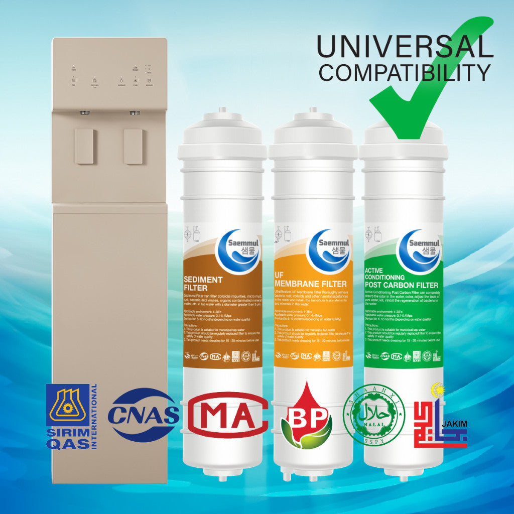 SAEMMUL 10”I UF ULTRAFILTRATION WATER FILTER SET 3 STAGE HALAL COMPATIBLE FOR COWAY CORE PLUS