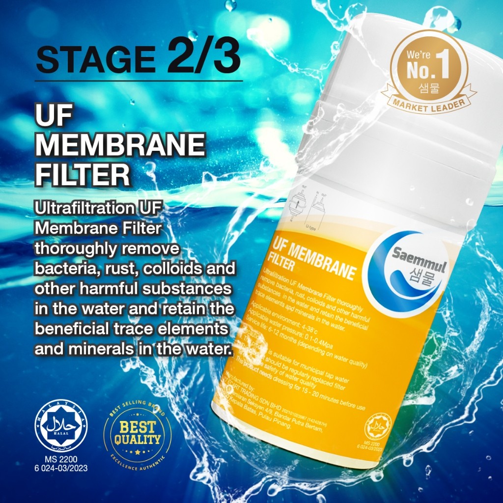 SAEMMUL 4”U UF WATER FILTER SET 3 STAGE HALAL COMPATIBLE FOR SK MAGIC RIA