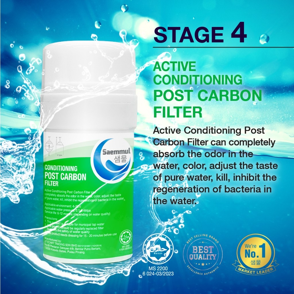 SAEMMUL 4”U MINERAL WATER FILTER SET 3 STAGE HALAL COMPATIBLE FOR SK MAGIC RICH +