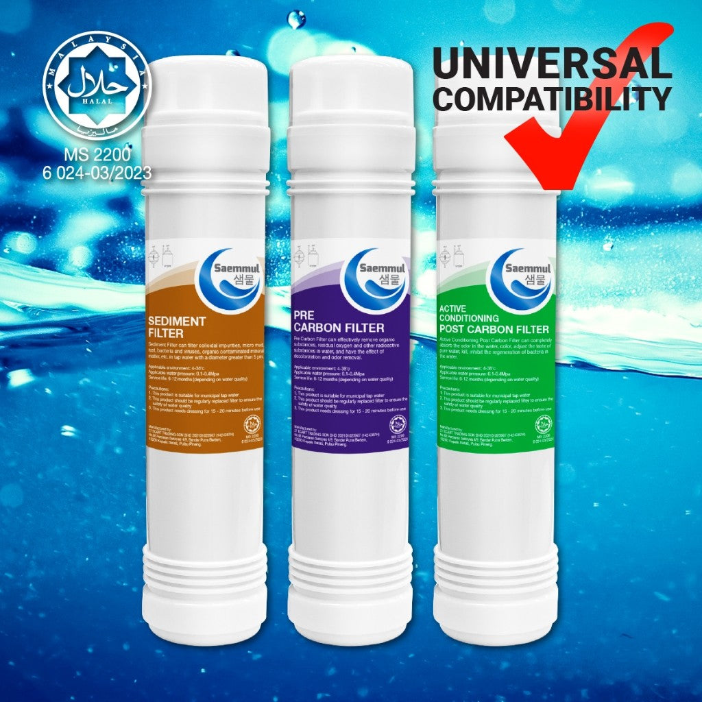 SAEMMUL 10”U TYPE MINERAL WATER FILTER SET COMPATIBLE FOR SM-1-HN, TONGYANG MAGIC