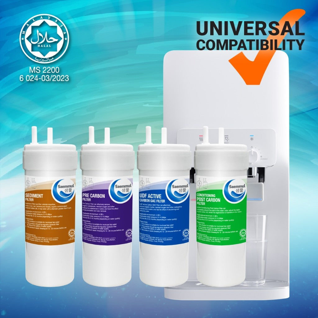 SAEMMUL 6”U MINERAL WATER FILTER SET 4 STAGE HALAL COMPATIBLE FOR CUCKOO WARRIOR