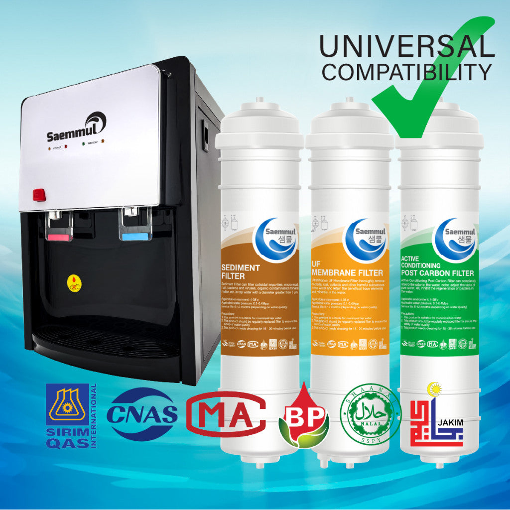 SAEMMUL 10”I UF ULTRAFILTRATION WATER FILTER SET 3 STAGE HALAL COMPATIBLE FOR SM-1-HN