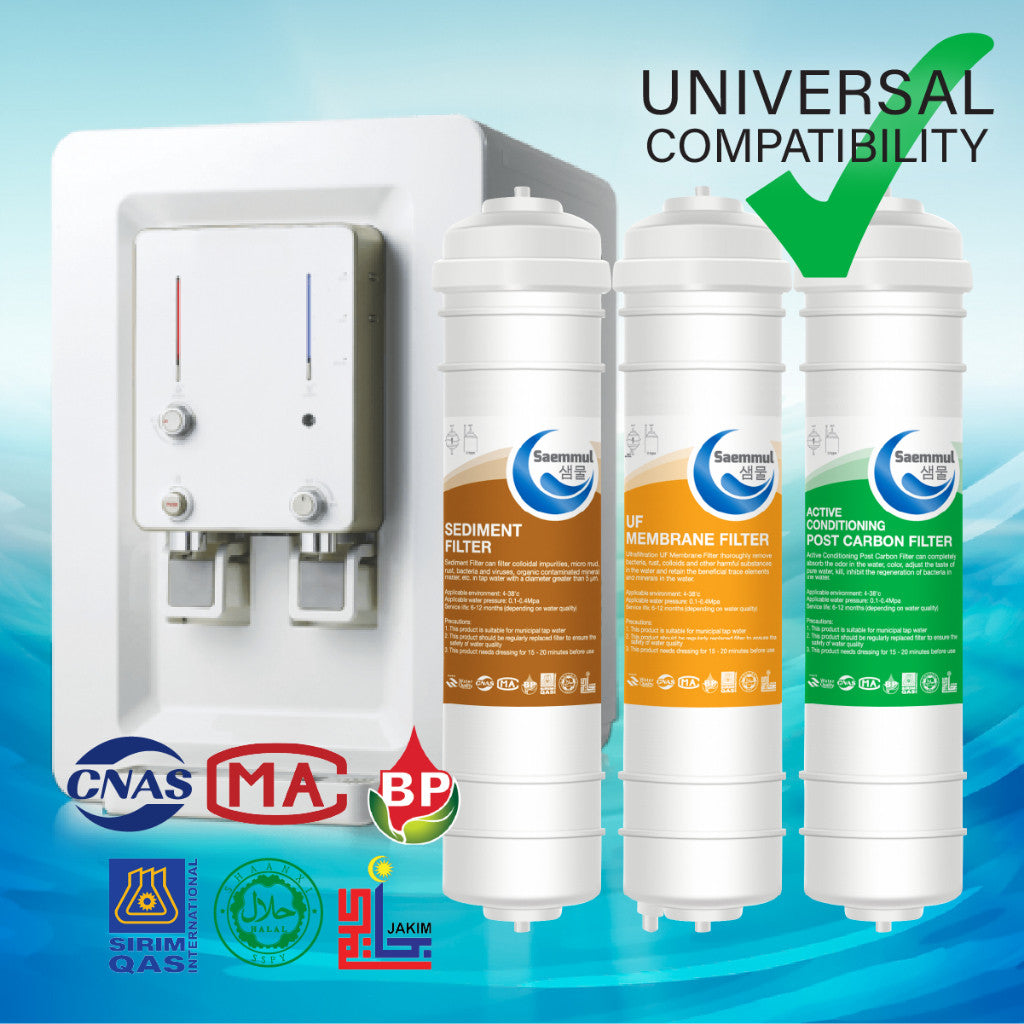 SAEMMUL 10”I-TYPE UF WATER FILTER SET CERTIFIED HALAL COMPATIBLE FOR COWAY VILLAEM