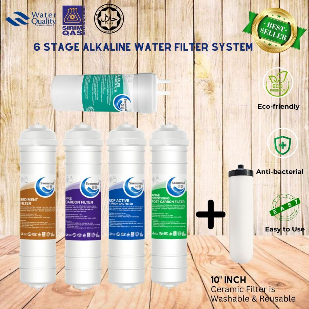 KOREAN SAEMMUL 6 STAGE ALKALINE WATER FILTER SYSTEM - REPLACEMENT SYSTEM SET