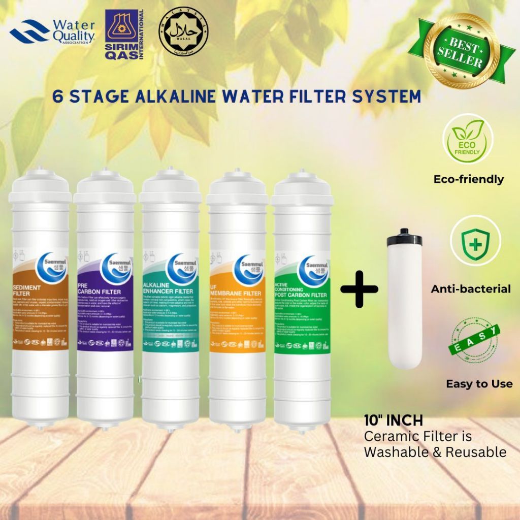 KOREAN SAEMMUL 6 STAGE ALKALINE WATER FILTER SYSTEM - REPLACEMENT SYSTEM SET