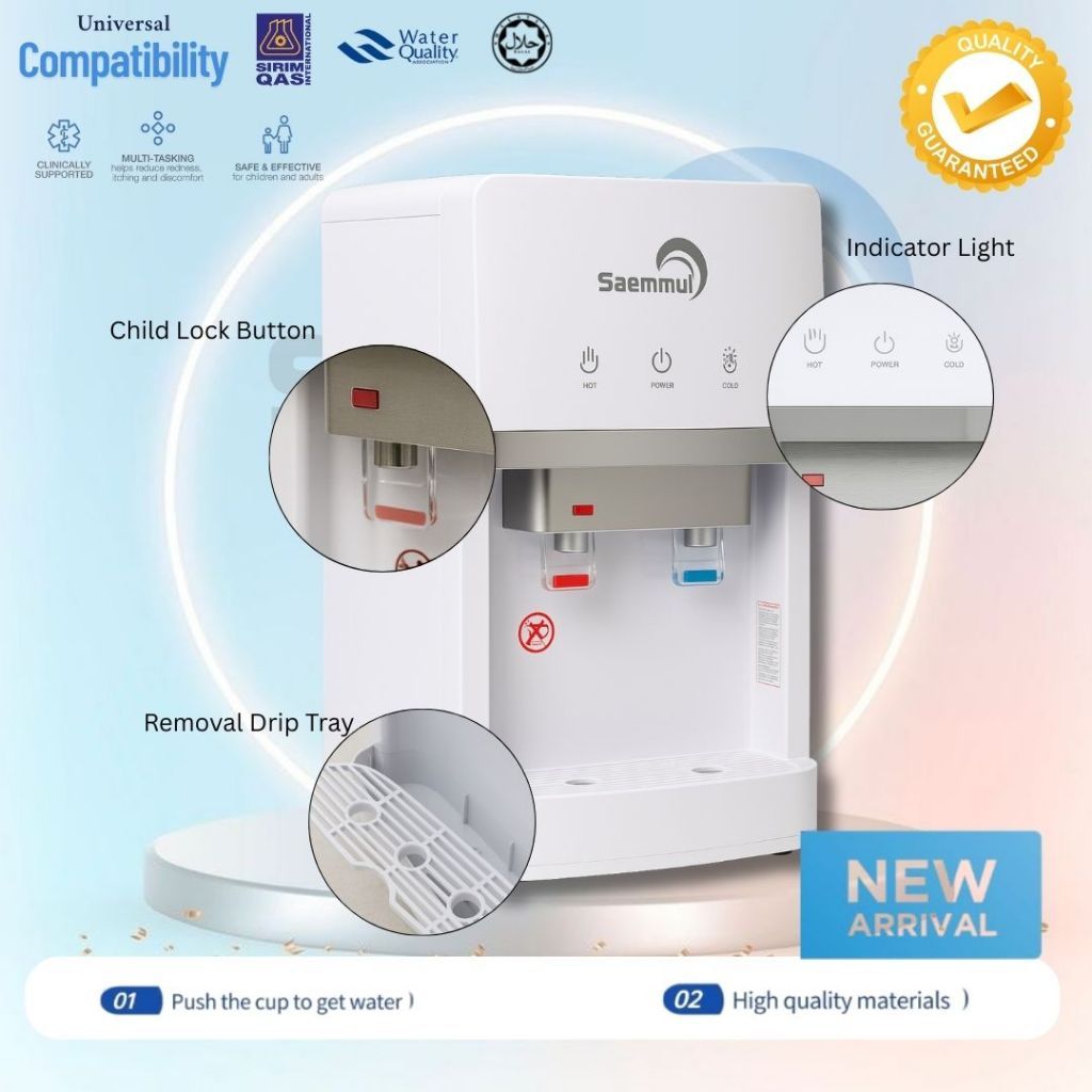 SAEMMUL COMPRESSOR COOLING HOT + COLD + NORMAL KOREA HALAL PIPELINE / DIRECT PIPEIN WATER DISPENSER