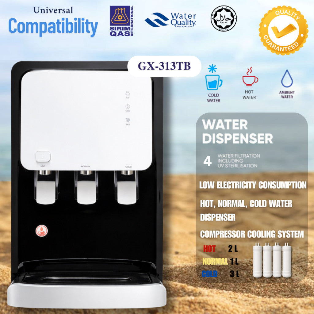 SAEMMUL COMPRESSOR COOLING HOT + COLD + NORMAL KOREA HALAL PIPELINE / DIRECT PIPEIN WATER DISPENSER