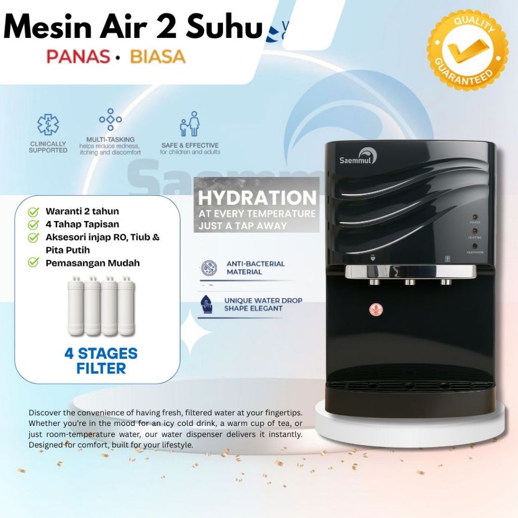 Sistem Penapis Air Dispenser Minuman Mineral HOT & NORMAL Reka Bentuk Korea