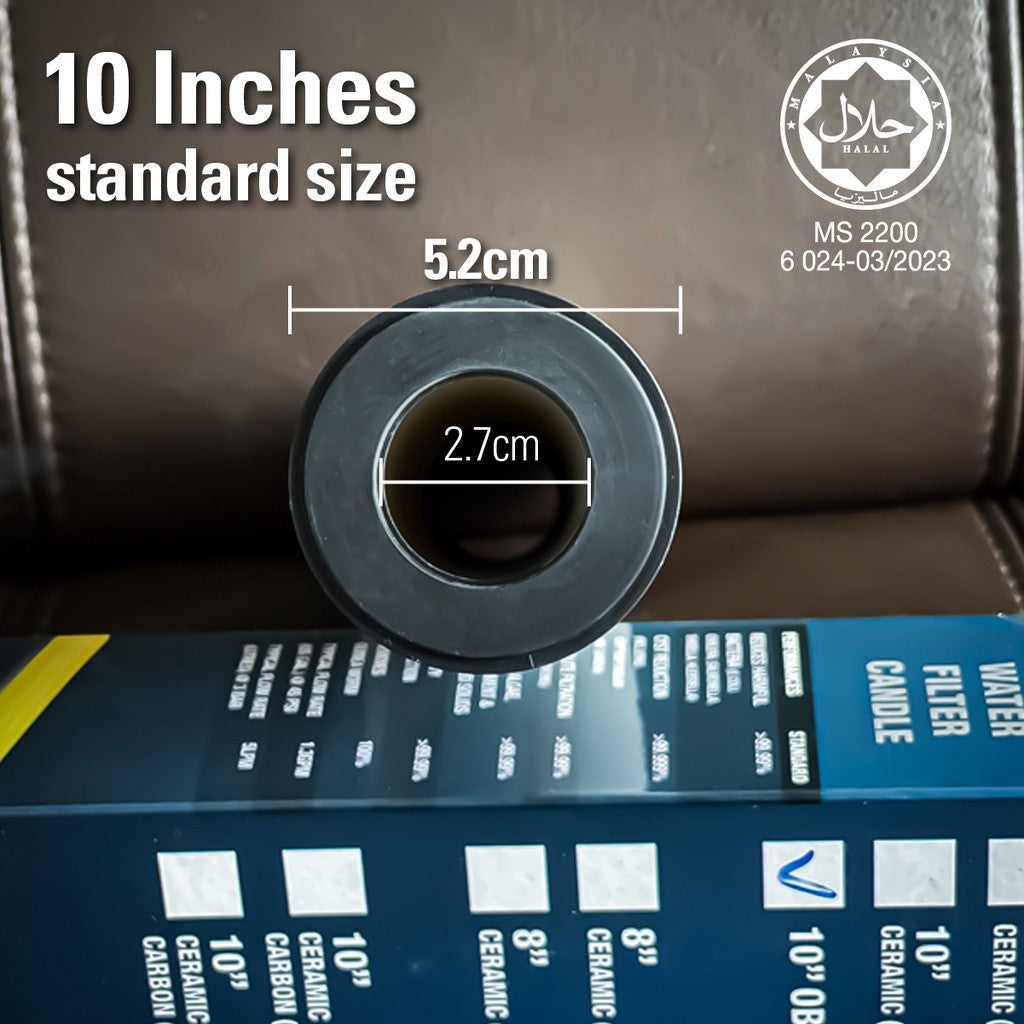 (MALAYSIA JAKIM CERTIIFIED) SAEMMUL OBE 10" BRITISH STANDARD CERAMIC WATER FILTER CARTRIDGE