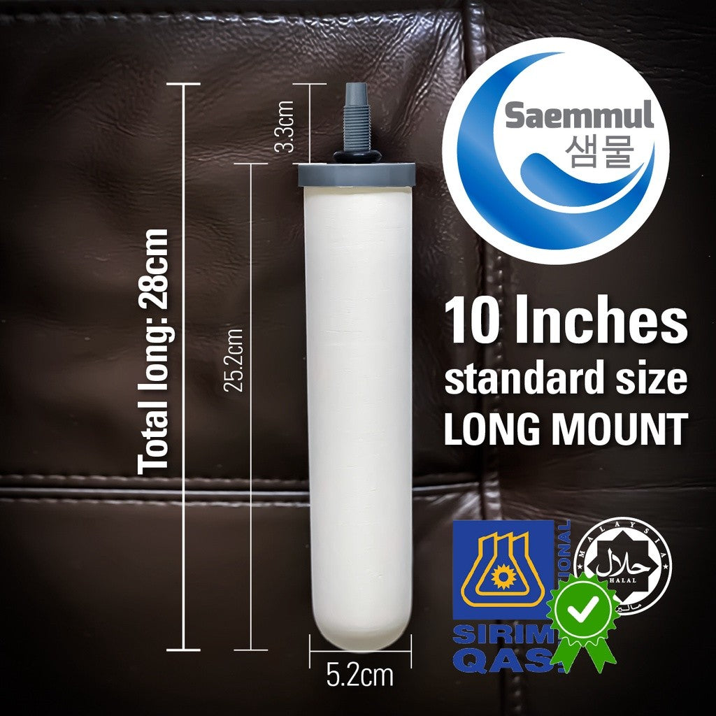 Washable Ceramic Filter Cartridge Long Mount, Ceramic Compatible 10" Ceramic Water Filter Long Mount