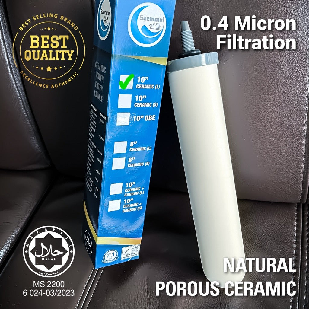 Washable Ceramic Filter Cartridge Long Mount, Ceramic Compatible 10" Ceramic Water Filter Long Mount