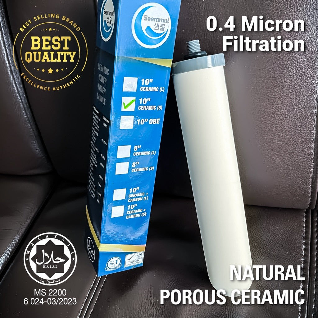 Washable Ceramic Filter Cartridge Short Mount, Ceramic Compatible 10" Ceramic Water Filter Short Mount