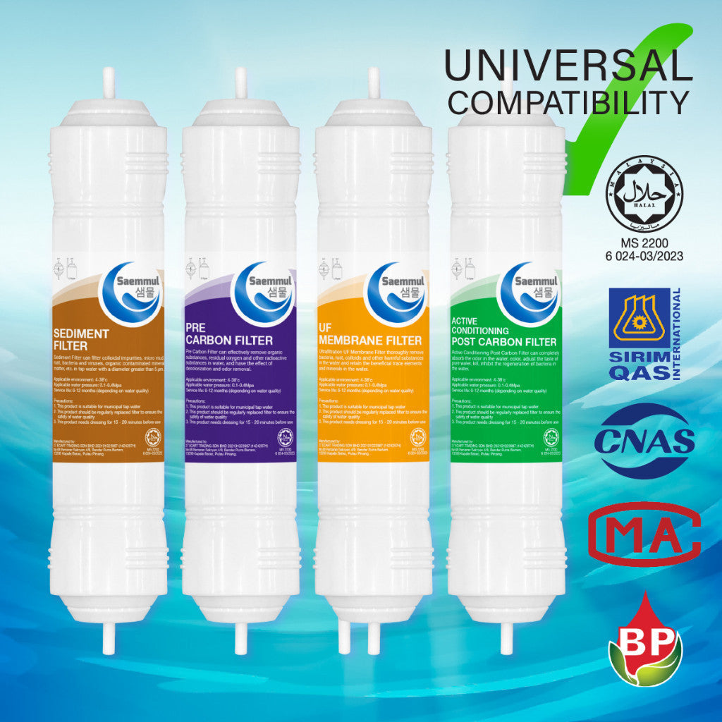 SET PENAPIS AIR SAEMMUL 11”I UF 4 PERINGKAT HALAL SESUAI UNTUK COWAY CORE
