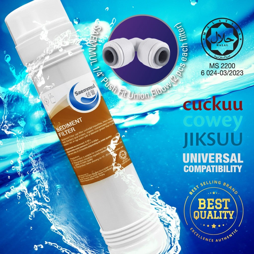 SAEMMUL 10” U TYPE MINERAL WATER FILTER SET COMPATIBLE FOR YAMADA, CUCKOO  CUCKOO DELUXE (HALAL CERTIFIED FILTER)