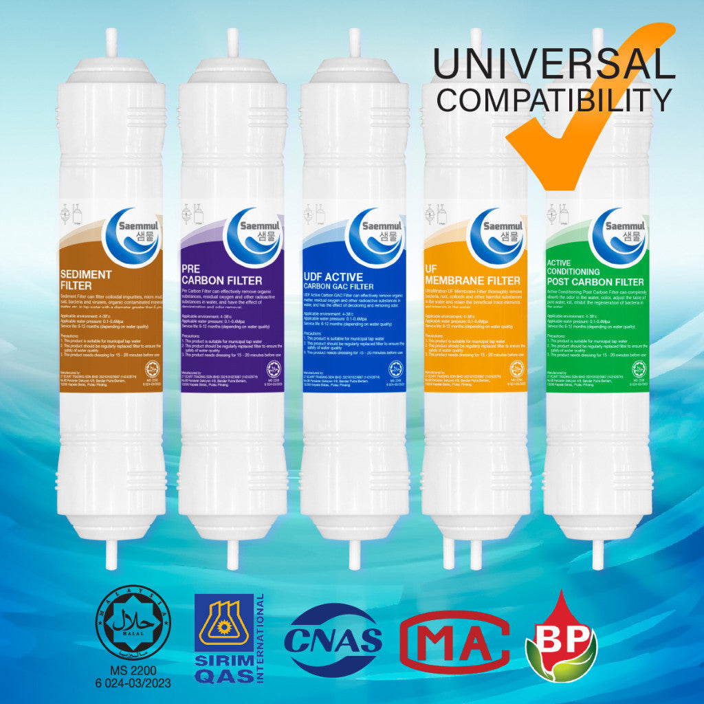 Enhanced Water Filter SAEMMUL 11" UF Set Certified Halal Universal Compatibility for Most Water Dispenser