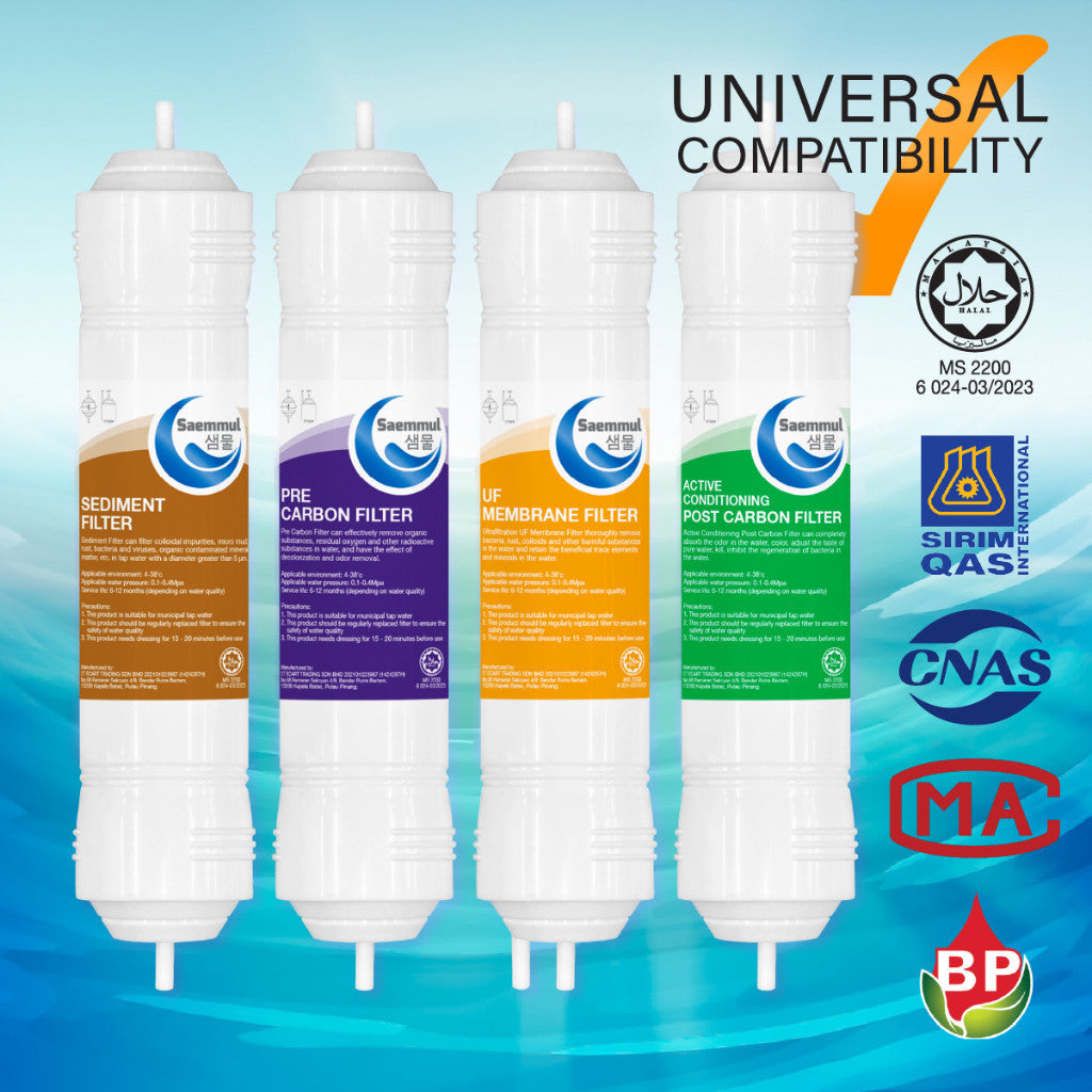 Enhanced Water Filter SAEMMUL 11" UF Stage Set-Advanced Filtration System with Free Gift 2-Meter Tube &Accessories Halal