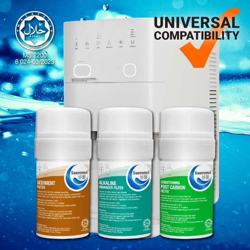 SET PENAPIS AIR BERALKALI SAEMMUL 4”U 3 PERINGKAT HALAL SESUAI UNTUK SK MAGIC RICH +