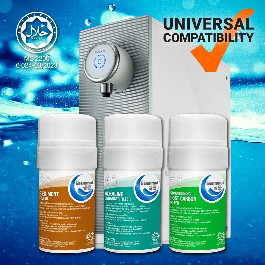 SAEMMUL 4”U TYPE ALKALINE WATER FILTER SET FOR CUCKOO SK MAGIC HYPER RAPI RICH (HALAL CERT FILTER)