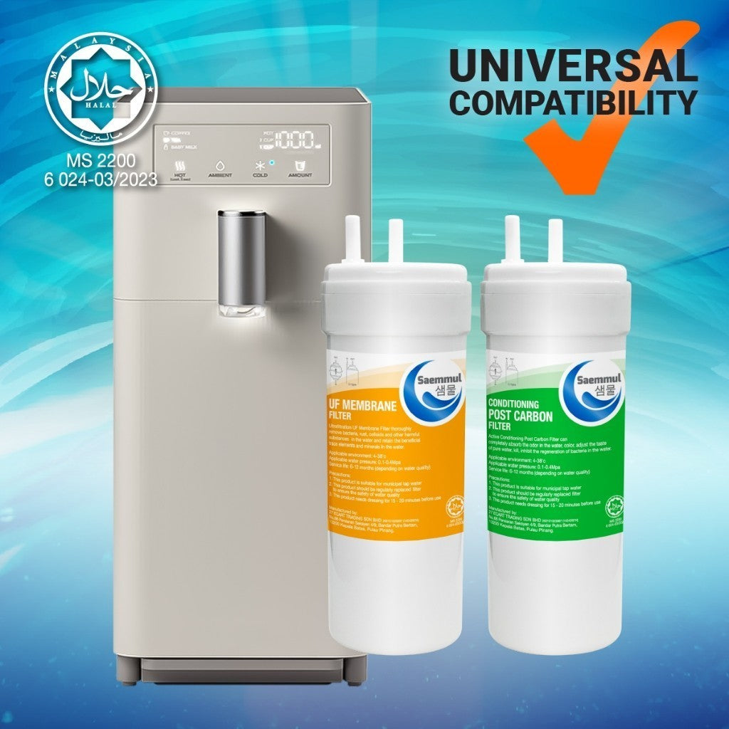 SAEMMUL 6” U TYPE UF 2 STAGE WATER FILTER SET HALAL COMPATIBLE TO COWAY KECIL