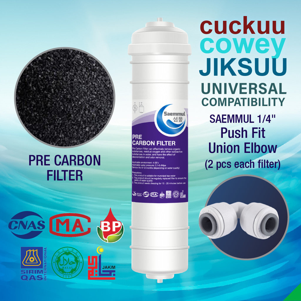 KOREA SAEMMUL DISAHKAN HALAL JENIS 10” I-TYPE PRE CARBON UNIVERSAL WATER FILTER CARTRIDGE