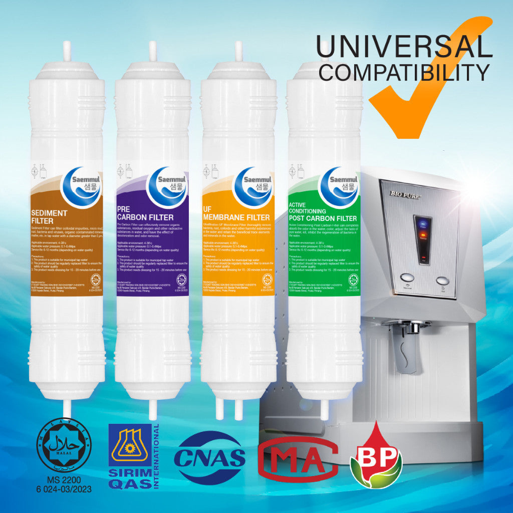 Enhanced Water Filter SAEMMUL 11" UF Stage Set-Advanced Filtration System with Free Gift 2-Meter Tube &Accessories Halal
