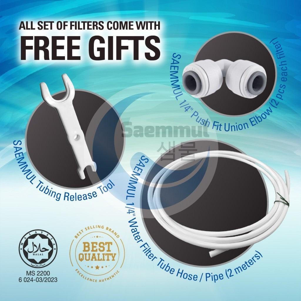 SAEMMUL 6” U TYPE UF 2 STAGE WATER FILTER SET HALAL COMPATIBLE TO COWAY KECIL