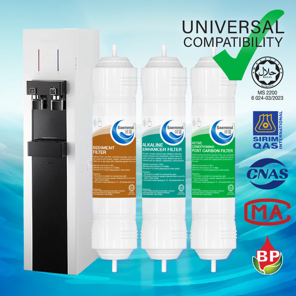SAEMMUL 11”I SET PENAPIS AIR BERALKALI 3 PERINGKAT HALAL SESUAI UNTUK COWAY LUCY, LUCY PLUS, HARRY ,SALLY , SM-1-HN