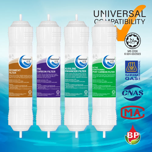 Enhanced Water Filter SAEMMUL 11" Alkaline Set Certified Halal Universal Compatibility for Most Water Dispenser&FREEGIFT