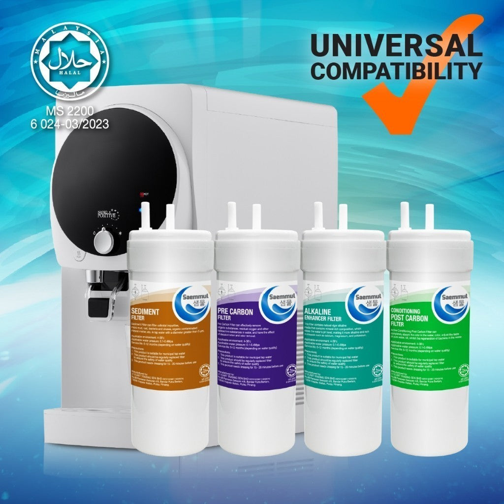 Enhanced Water Filter SAEMMUL 6" Stage Set U-Type -Advanced Filtration System Fits a wide Range of Standard Dispenser